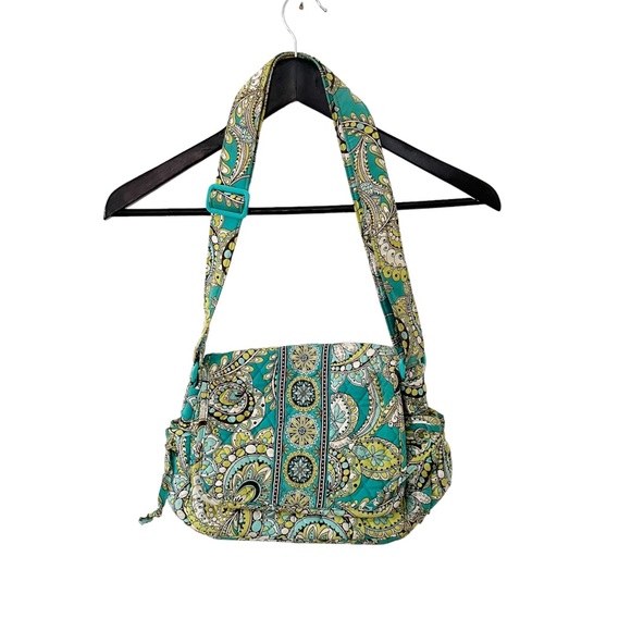 Vera Bradley Handbags - Vera Bradley Green Blue Peacock Crossbody Cargo Sling Purse